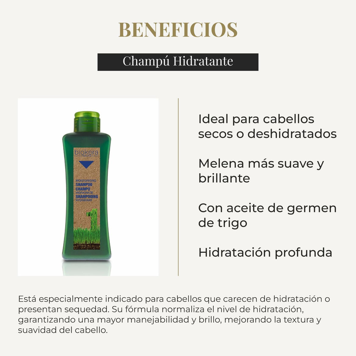 SALERM Biokera Natura Moisturizing Shampoo for Unisex, 10.8 Ounce