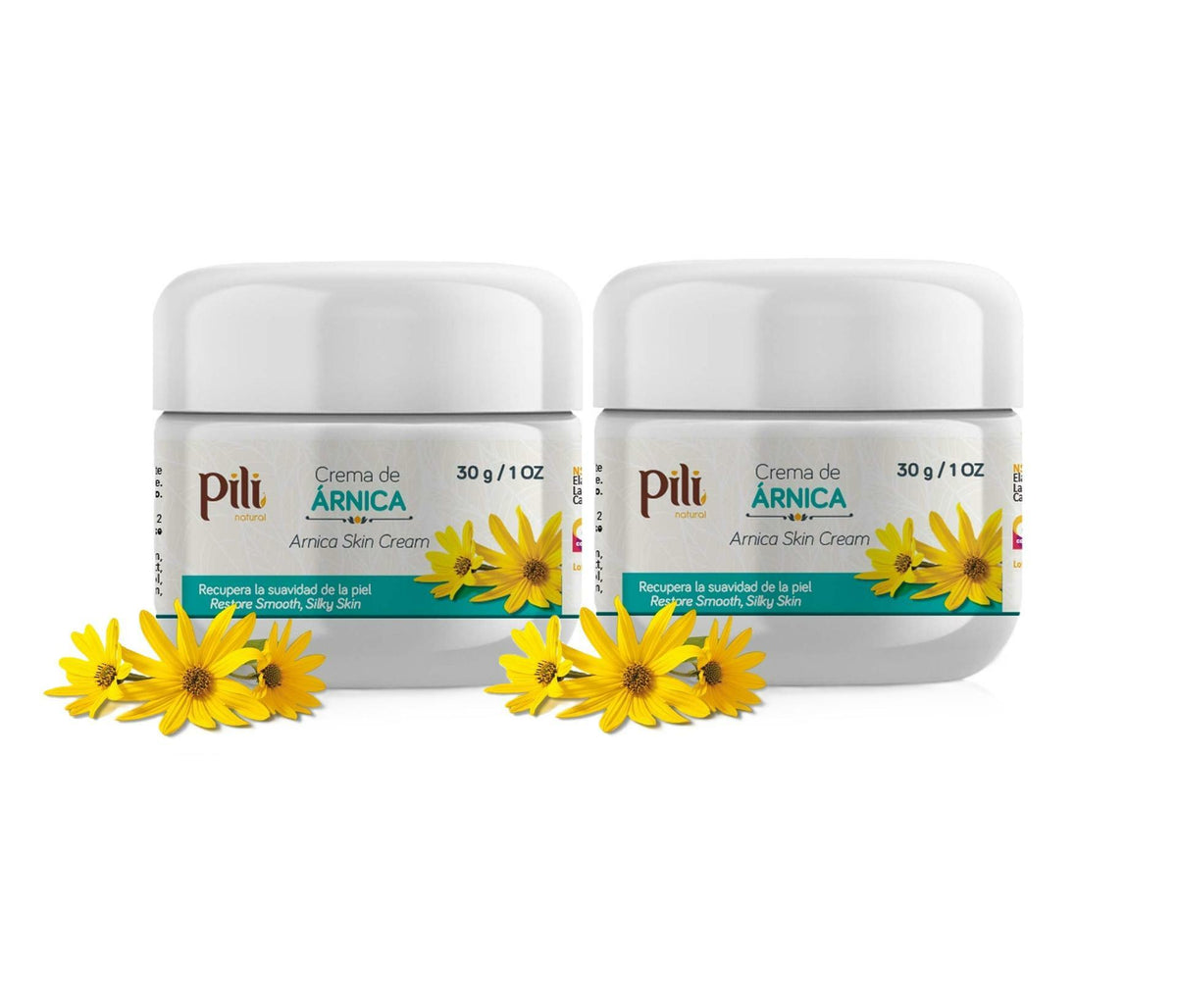 Pili Natural Arnica Cream (2 Pack) - Restore Skin conditions - Crema de Arnica -1 oz