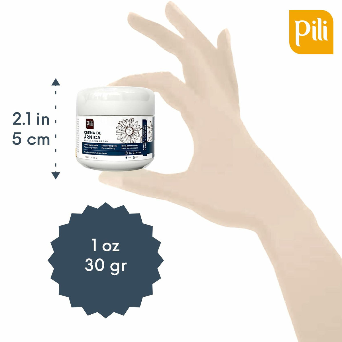 Pili Natural Arnica Cream (3 Pack) - Restore Skin conditions - Crema de Arnica -1 oz