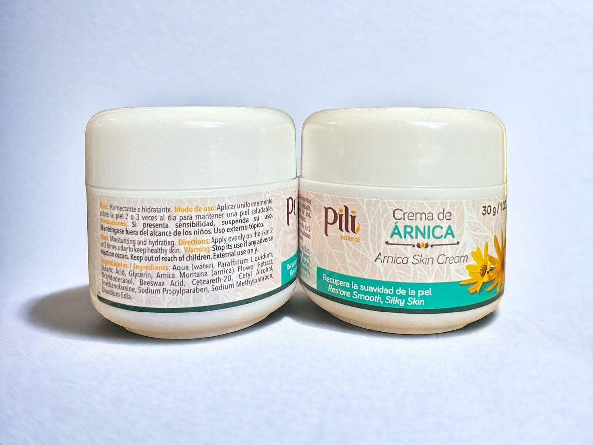 Pili Natural Arnica Cream (3 Pack) - Restore Skin conditions - Crema de Arnica -1 oz