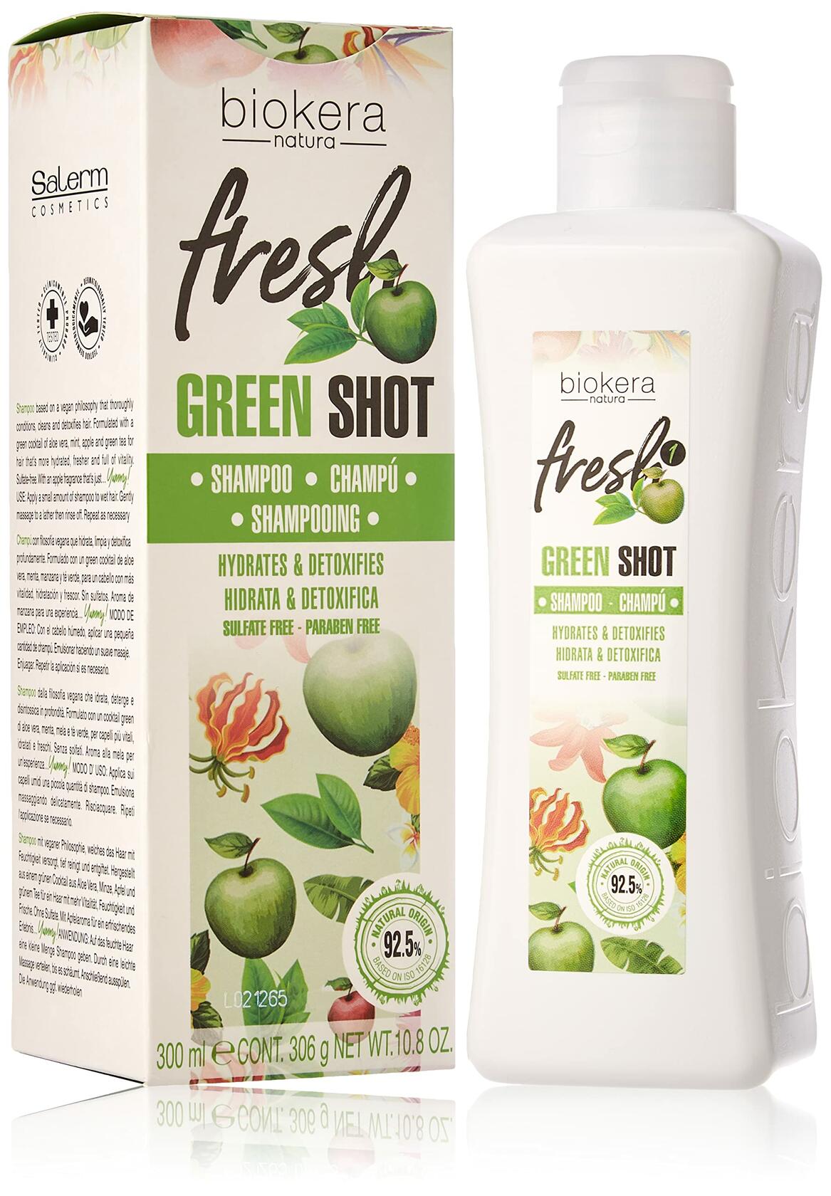 Salerm Biokera Fresh Green Shot shampoo for Unisex, 10.8 Ounce
