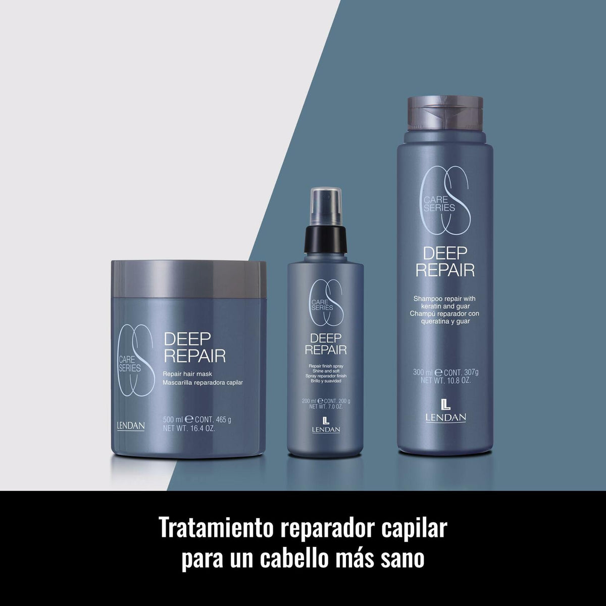 LENDAN - Care Series - Deep Repair Kit, Repairing Shampoo 300ml + Hair Mask 500ml + Leave-In Spray 200ml