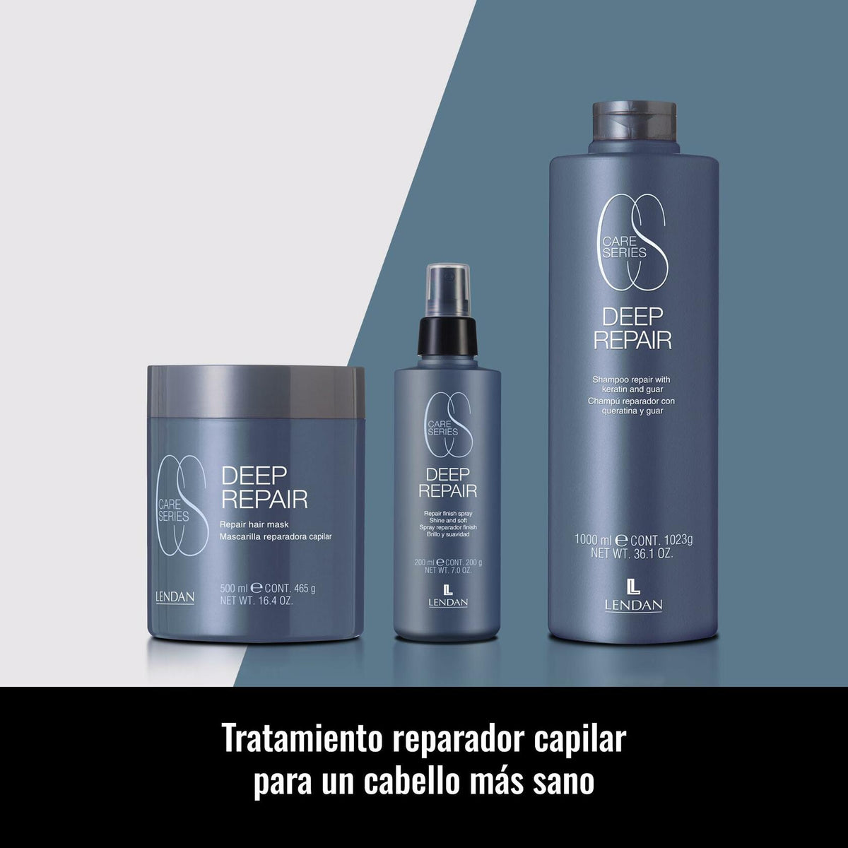 LENDAN - Care Series - Deep Repair Kit, Repairing Shampoo 300ml + Hair Mask 500ml + Leave-In Spray 200ml