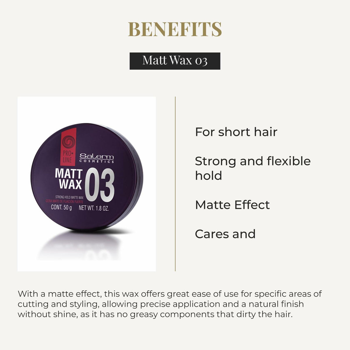 SALERM - Hair Wax - Pro Line Matt Wax 03-50 ml
