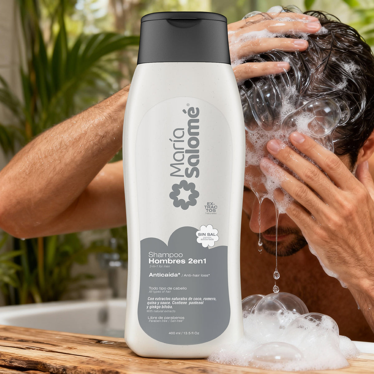 María Salomé KIT for Men - Shampoo Hombres 2EN1 Prevencion Caida 13.5 fl oz + Gel Fijador 8.4 fl oz