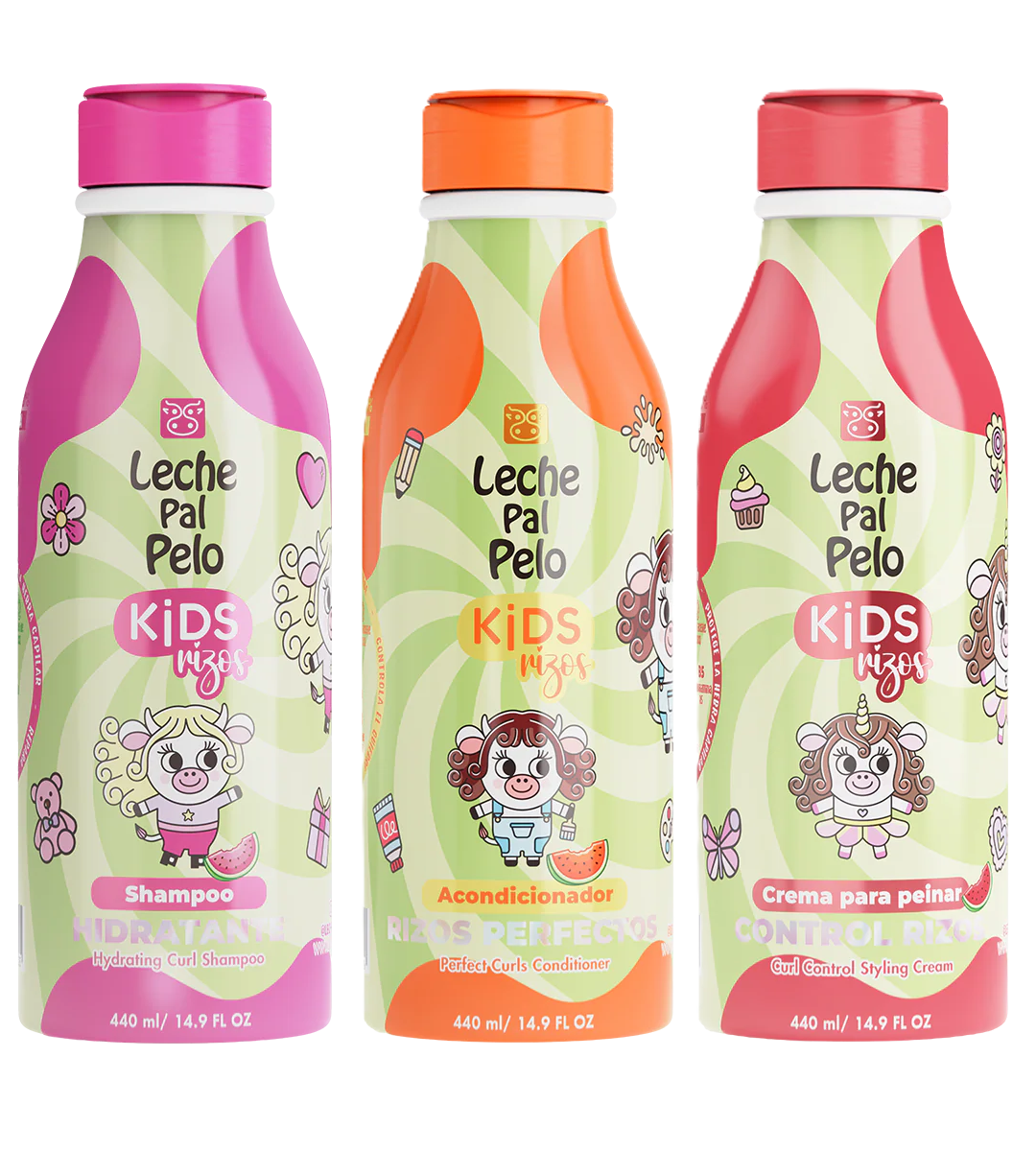 Kids Curls Kit – Hydrating Shampoo, Curl Perfect Conditioner & Curl Control Styling Cream 14.9 fl ozz