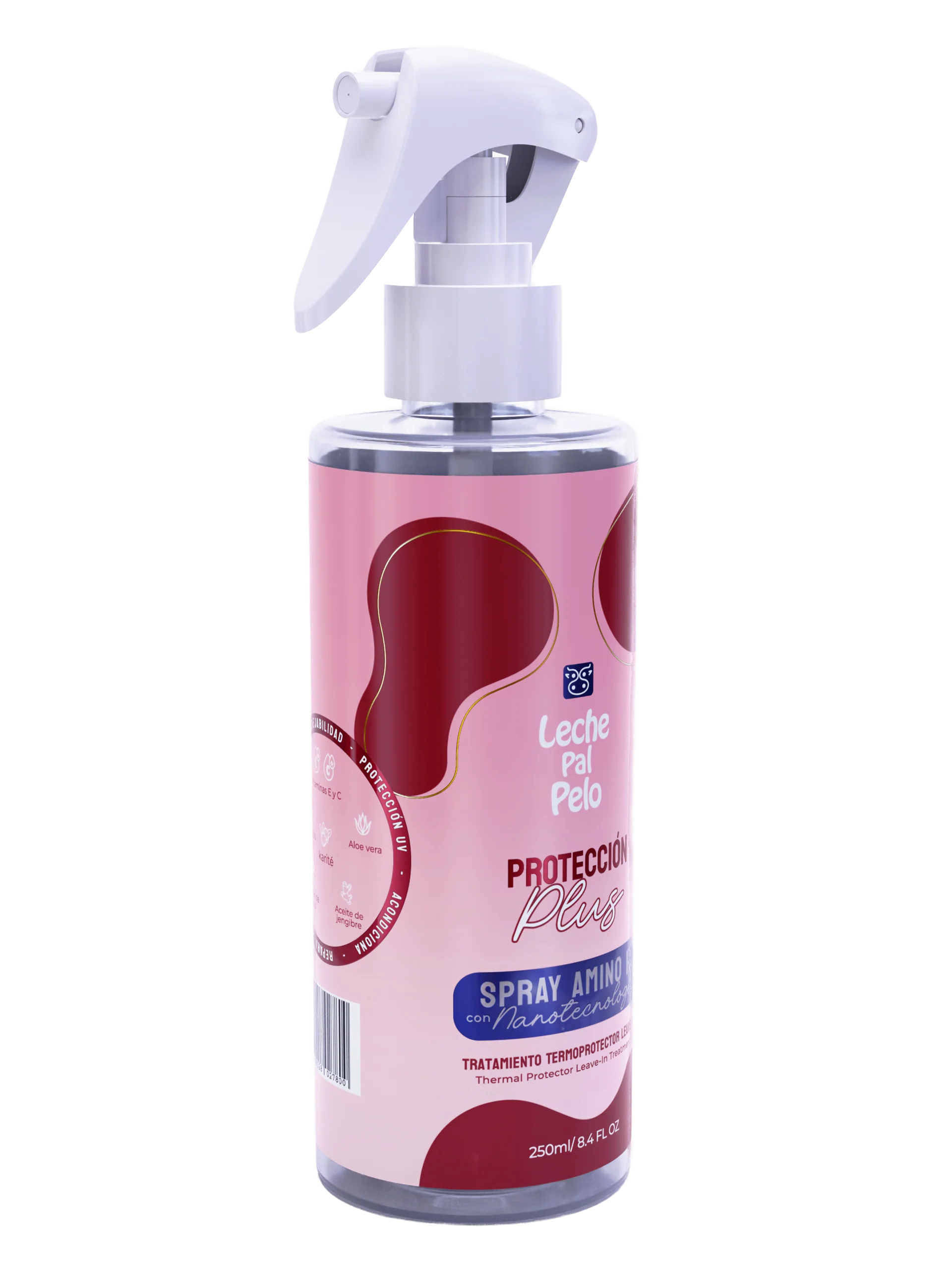 Leche Pal Pelo Amino 12 Leave‑In Heat Protectant Spray, Lightweight Thermo‑Protective Treatment for Dry or Damaged Hair, Silicone‑Free, 230°C Protection – 10 oz