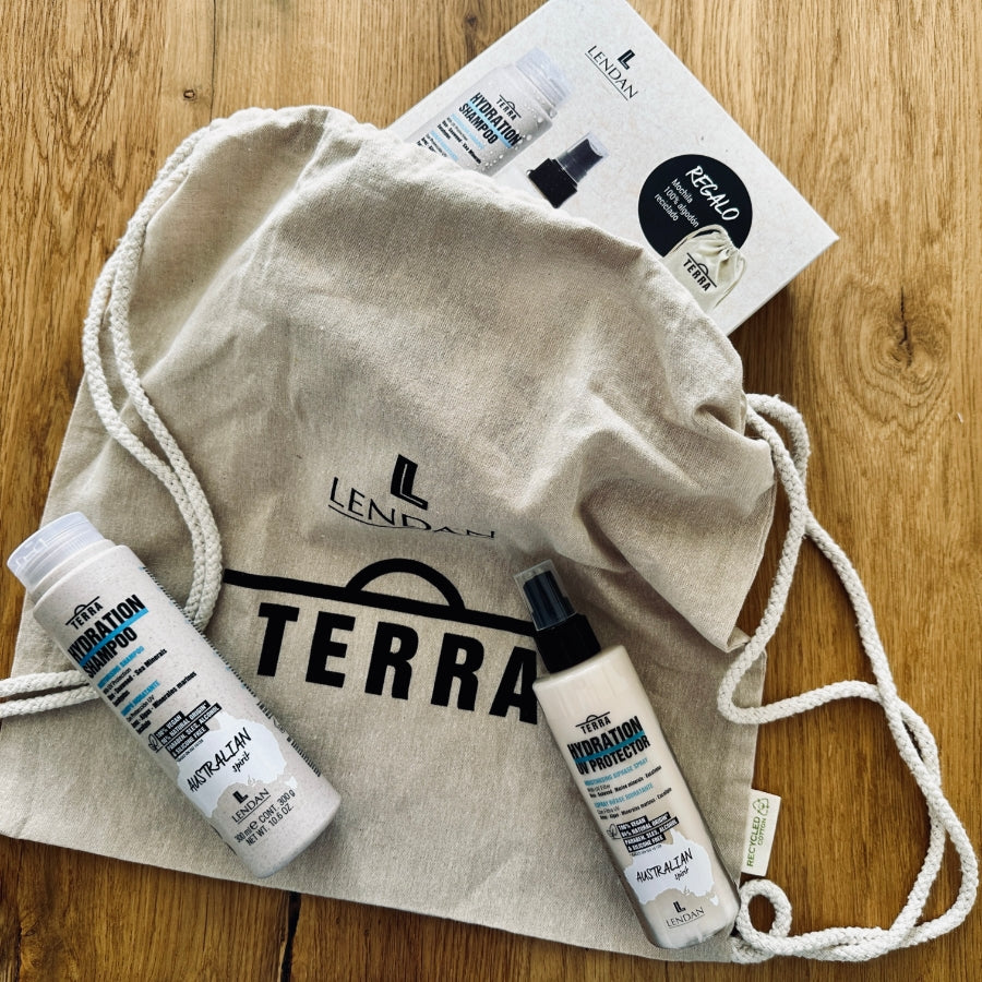 Lendan Hydration Kit Sun Protection (Shampoo 300ml + Biphase Spray 200ml) + Free 100% Recycled Bagpack