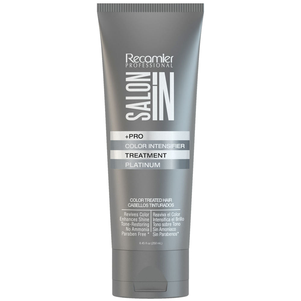 Recamier Professional Salon In +Pro Color Intensifier Hair Platinum Kit Shampoo and Treatment - Kit Tratamiento y Shampoo Intensificador de Color Platino para cabello