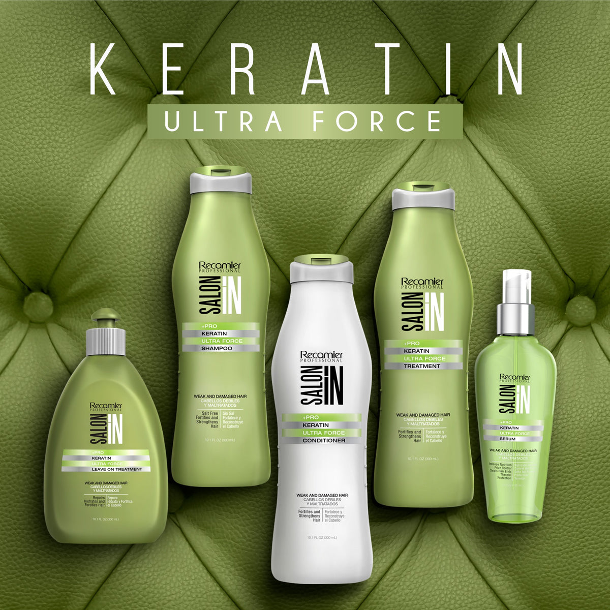 Recamier Professional Salon In +Pro Keratin Ultra Force Hair Shampoo, Conditioner and Treatment Bundle 3 Piece kit 40397 Small