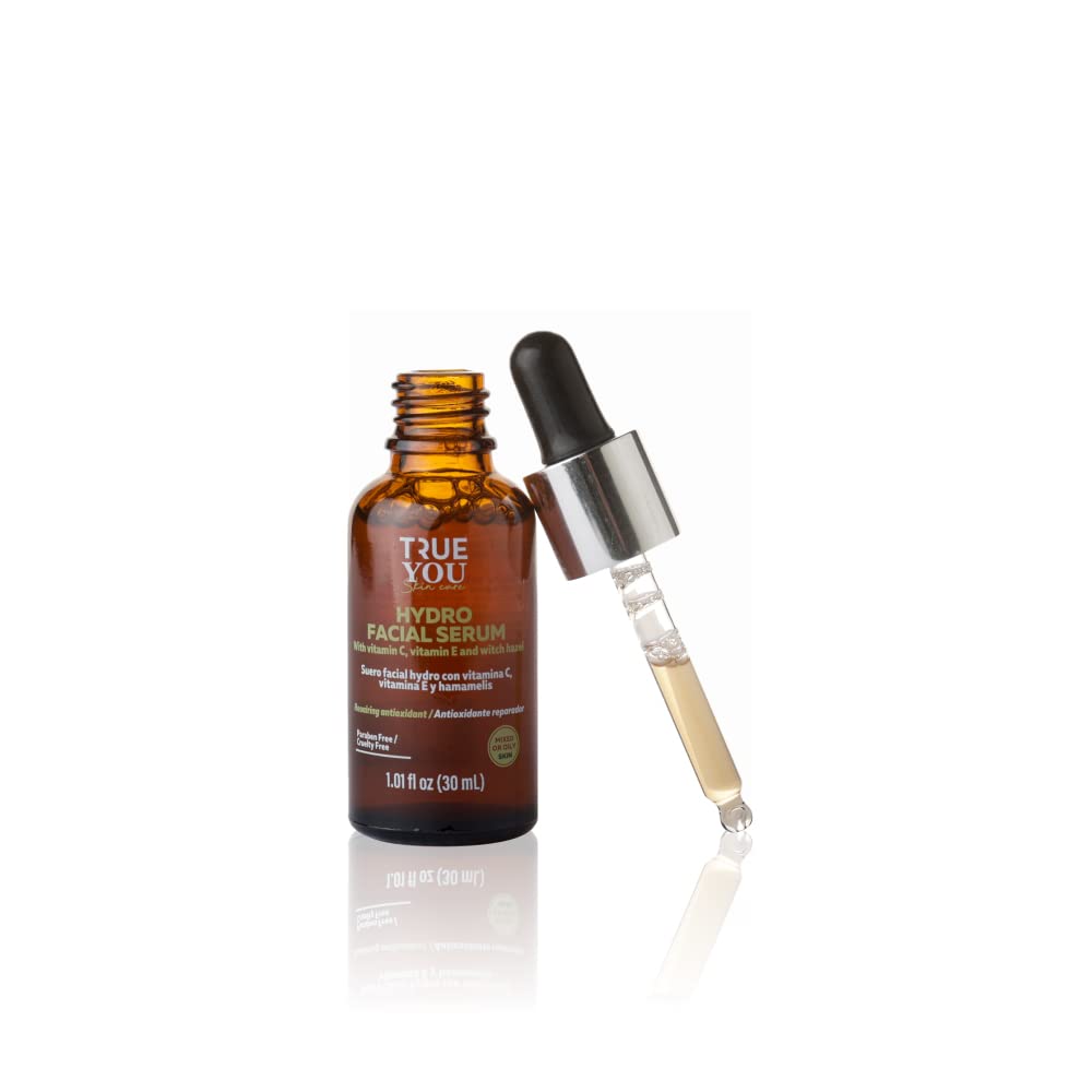 TRUE YOU Hydro Facial Serum with Vitamin C and E, elastine, aloe, calendula and hamamelis 1.01 fl.oz.
