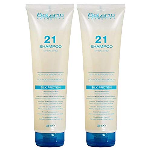 Salerm 21 Silk Protein Hair Shampoo with Hyaluronic Acid 10.8oz (2 Pack)