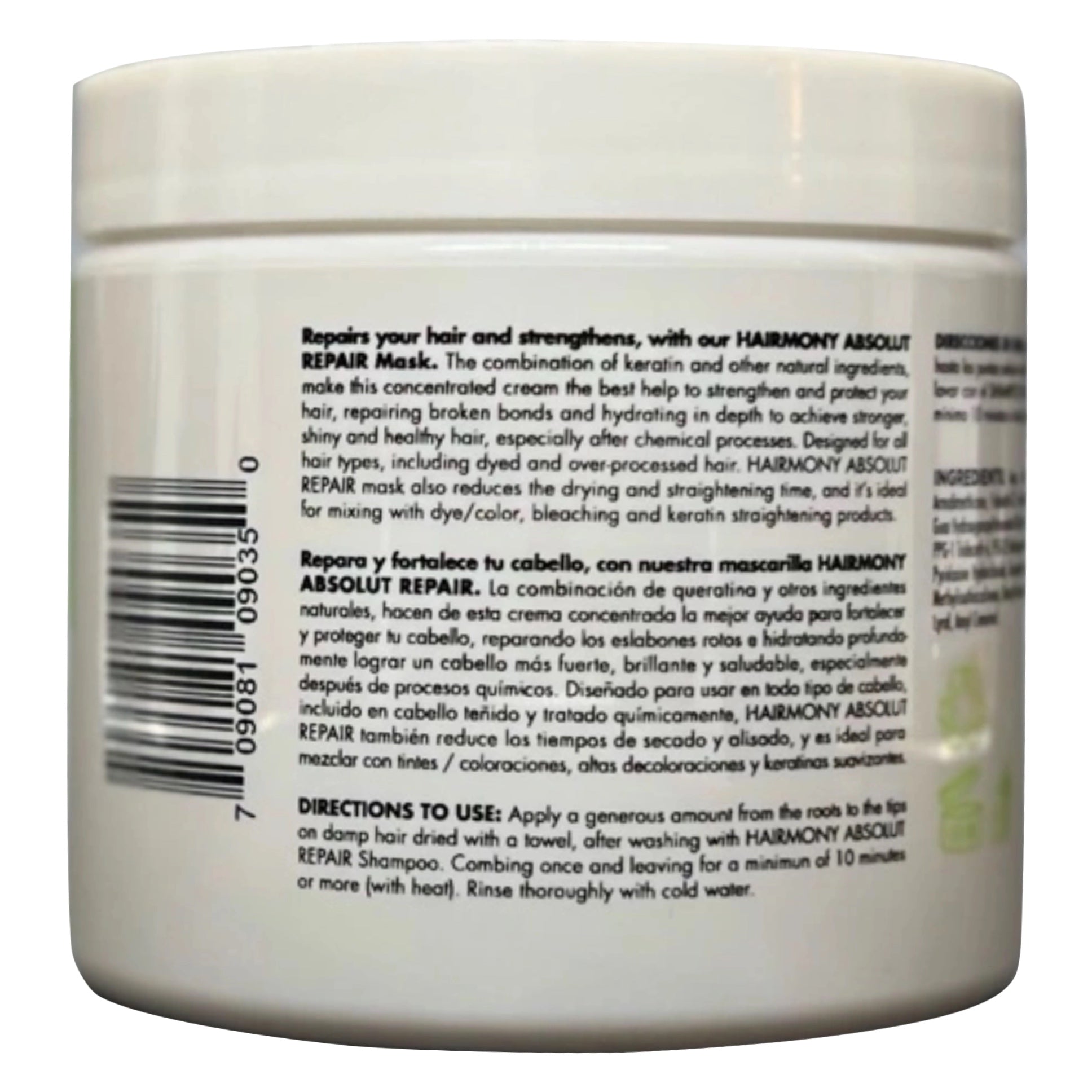Hairmony Absolut Repair Professional Hair Mask 16 Fl oz - Mascara Reparadora Absoluta para el cabello