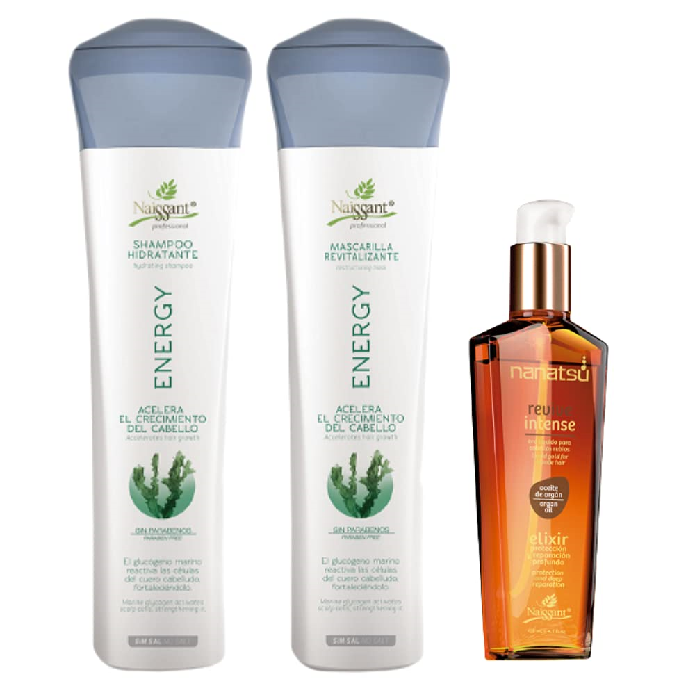 Naissant Energy Revitalizing Hair Shampoo| Mask | Elixir | Biotin, Niacinamide & Ginseng | Helps Strengthen, Nourish & Revitalize Weak Hair | Fuller-Looking, Healthier-Looking Hair