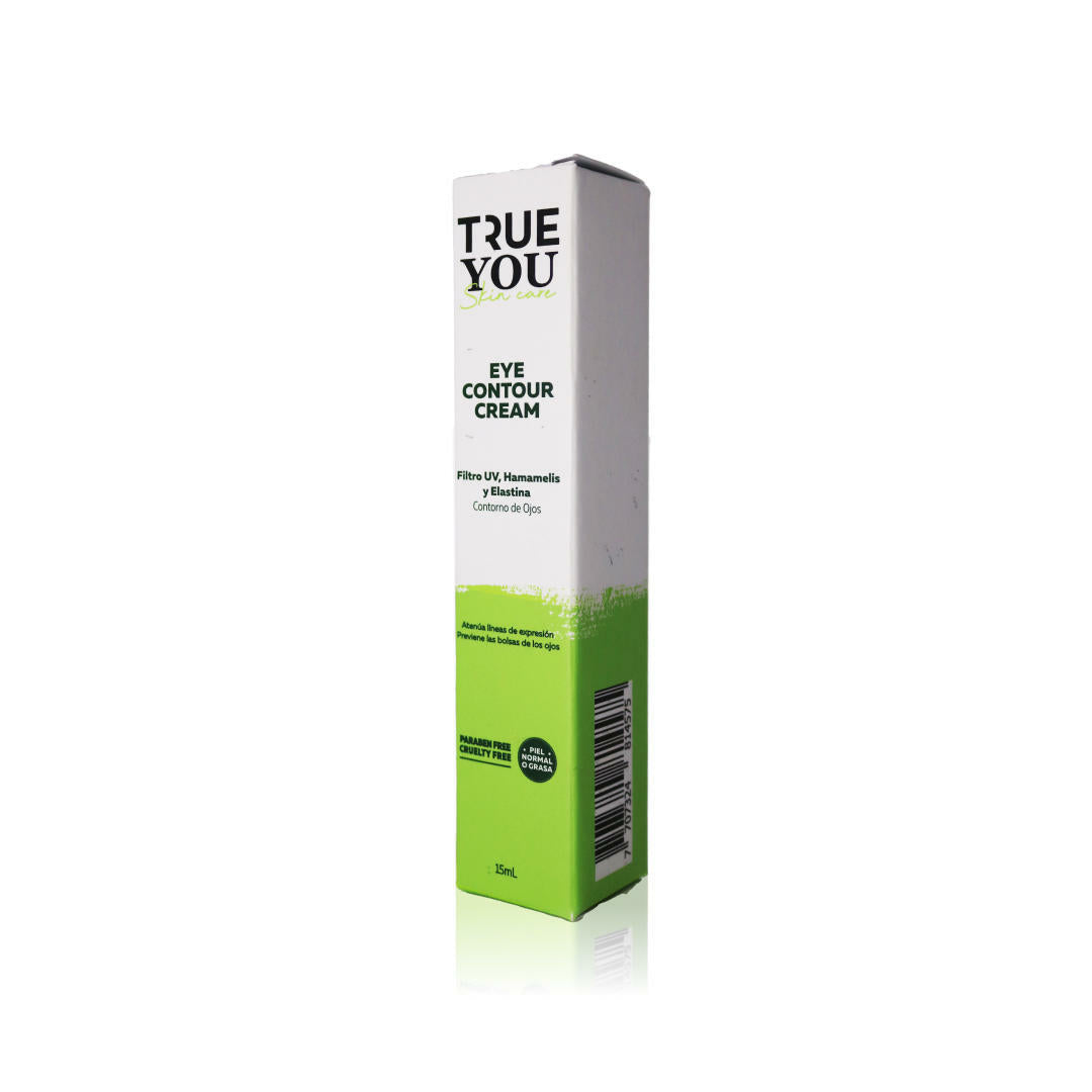 TRUE YOU Eye Contour Cream UV and Solar Filter with Collagen Moisturizes and Revitalizes Green 0.5oz