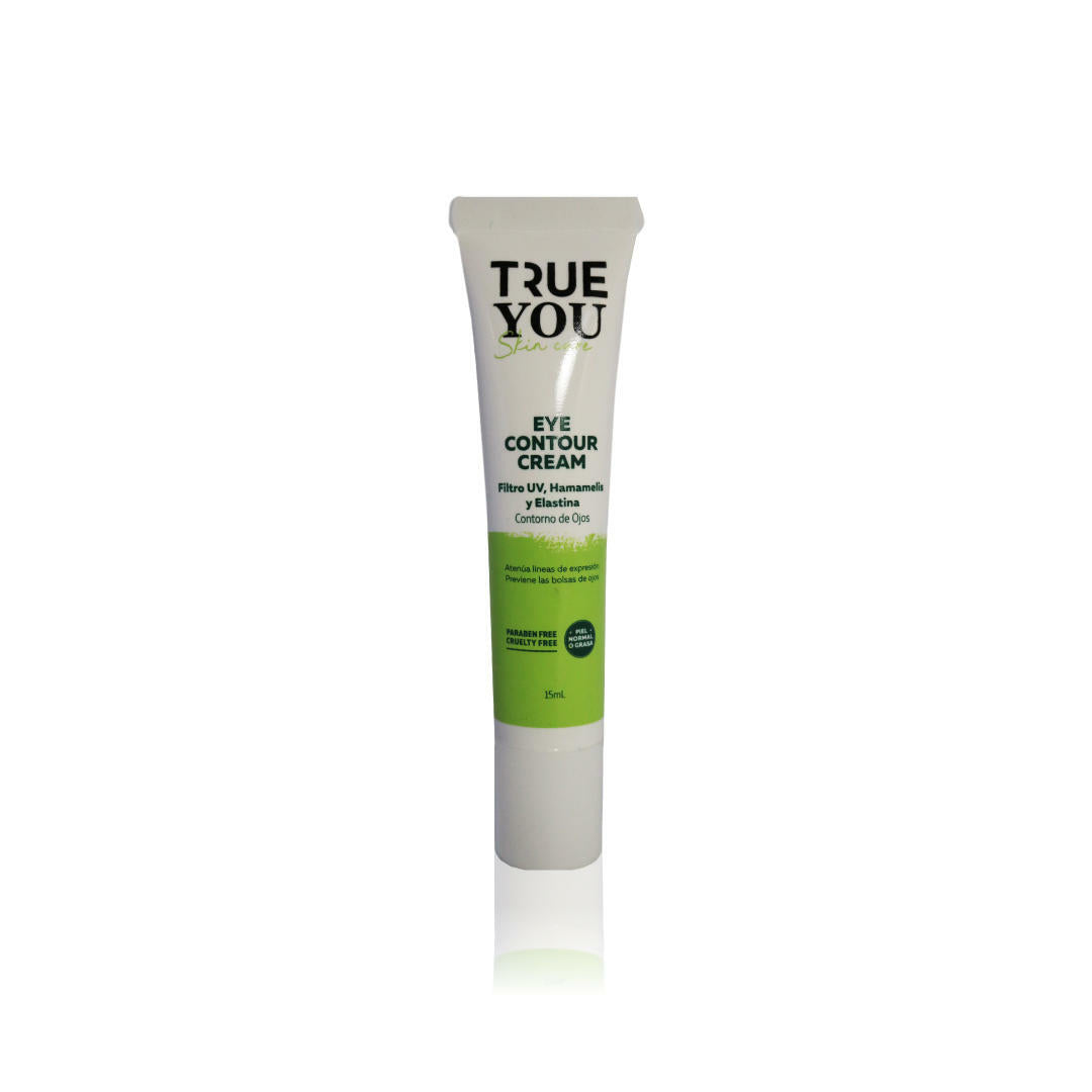 TRUE YOU Eye Contour Cream UV and Solar Filter with Collagen Moisturizes and Revitalizes Green 0.5oz