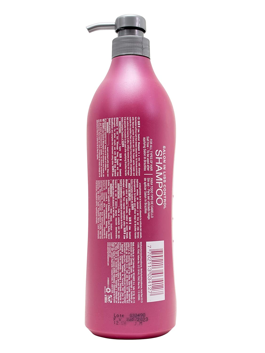 Recamier Professional Salon In +Pro Liss Control Hair Shampoo 33.8oz