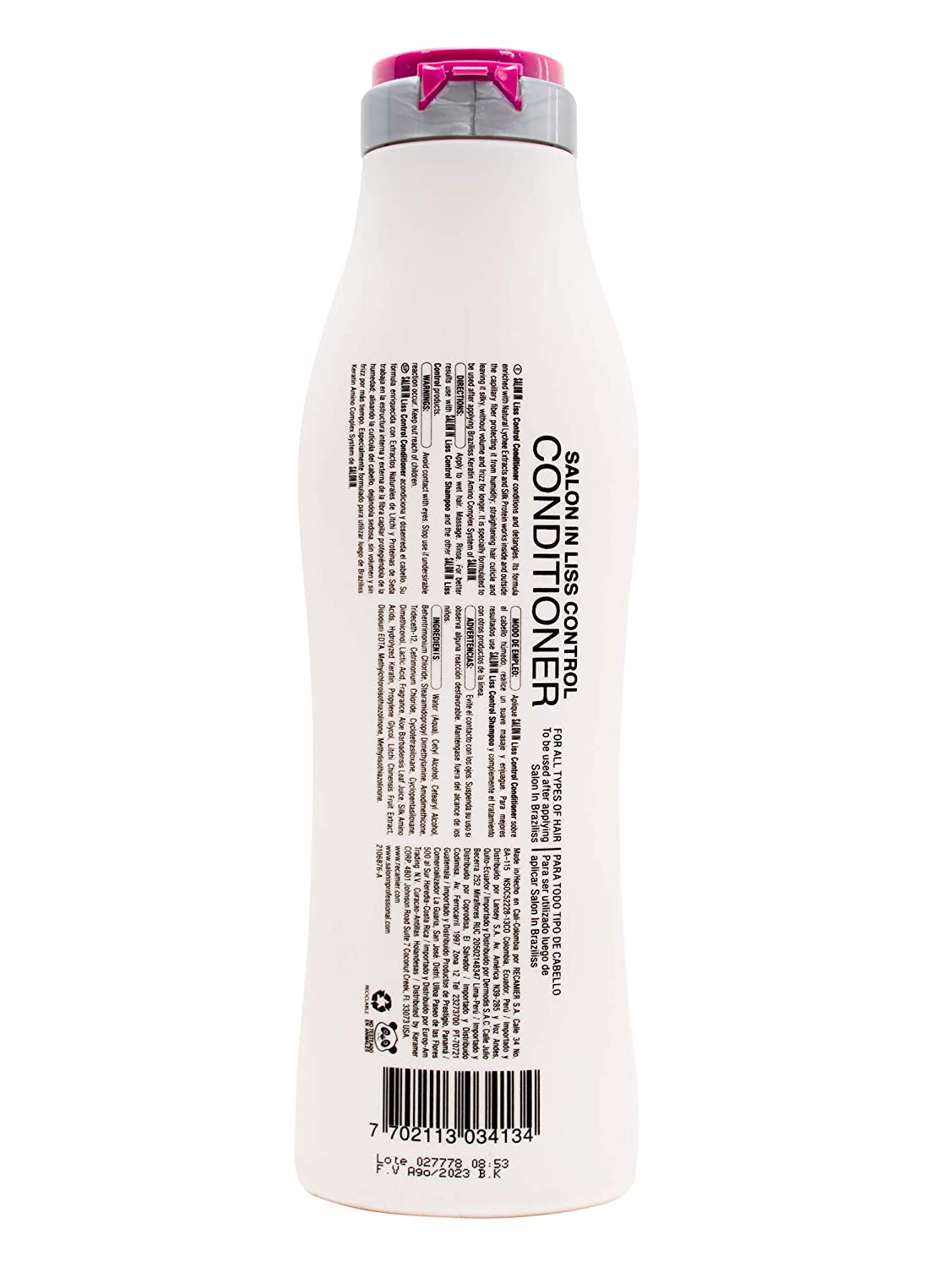 Recamier Professional Salon In +Pro Liss Control Hair Conditioner 10.1oz - Acondicionador para el cabello seco y maltratado
