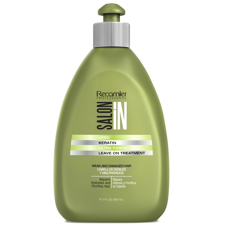 Recamier Professional Salon In +Pro Keratin Ultra Force Leave On Treatment 10.1oz - Tratamiento de Keratina para el Cabello Debil y Maltratado