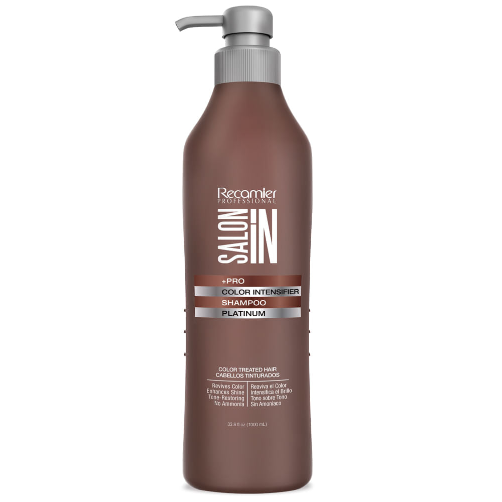 Recamier Professional Salon In +Pro Color Intensifier Hair Shampoo Platinum 33.8oz - Champu Intensificador de Color Platino para cabello pintado