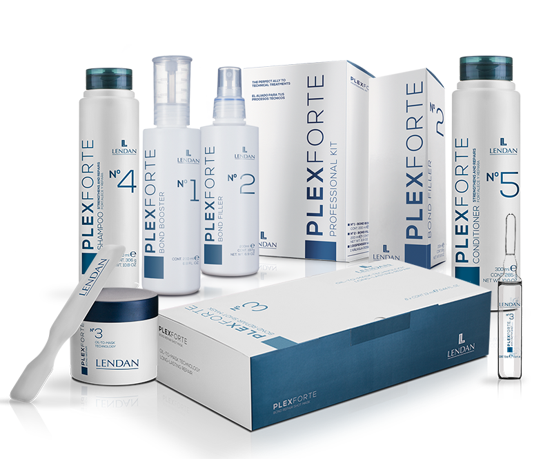 Lendan PlexForte Hair Kit of No. 3 Bond Repair Shot Mask, No. 5 Conditioner, and No. 2 Bond Filler, 3 Pack Bundle