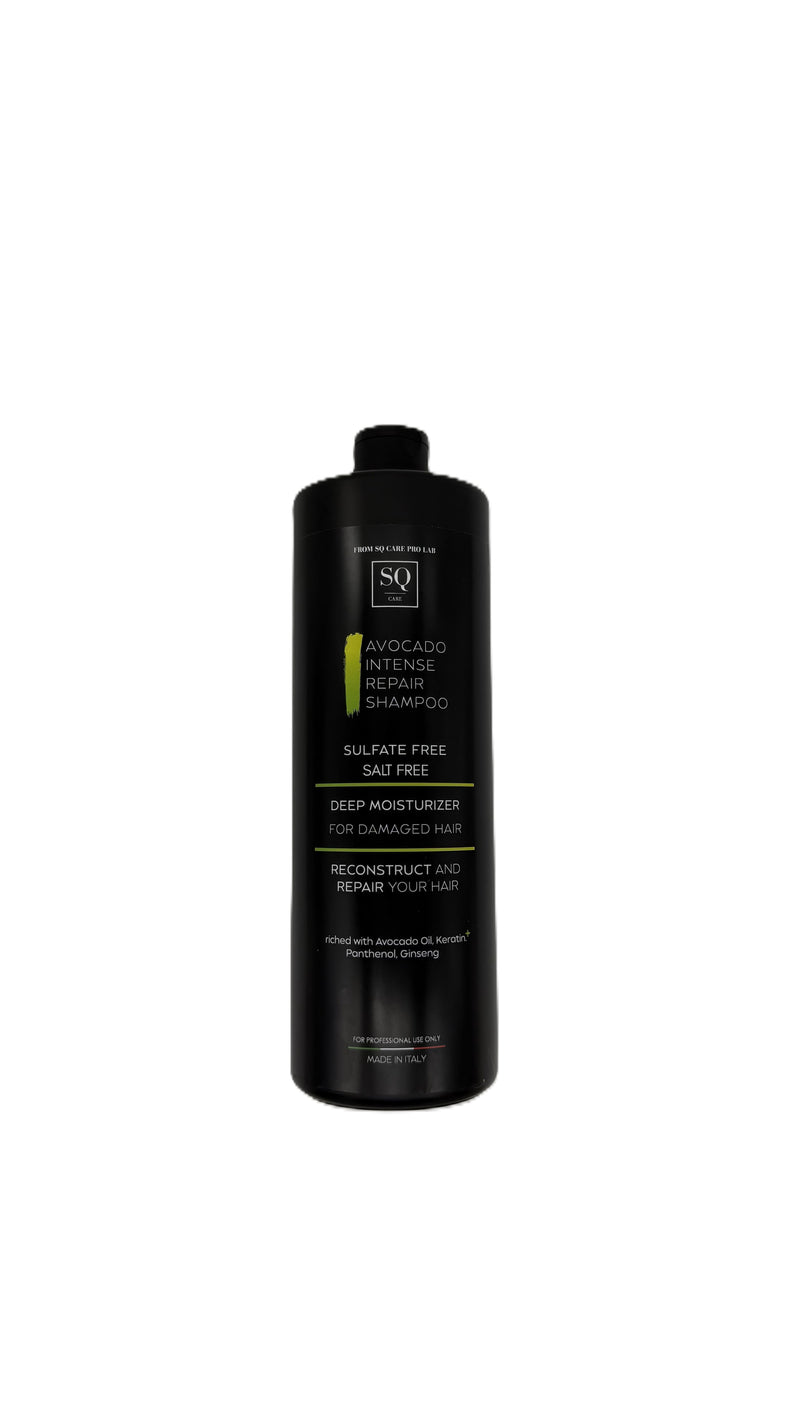 SQ Care Pro Lab Avocado Intense Repair Shampoo 33.8 fl.oz – Sulfate & Salt Free – Deep Moisture for Damaged Hair – Made in Italy