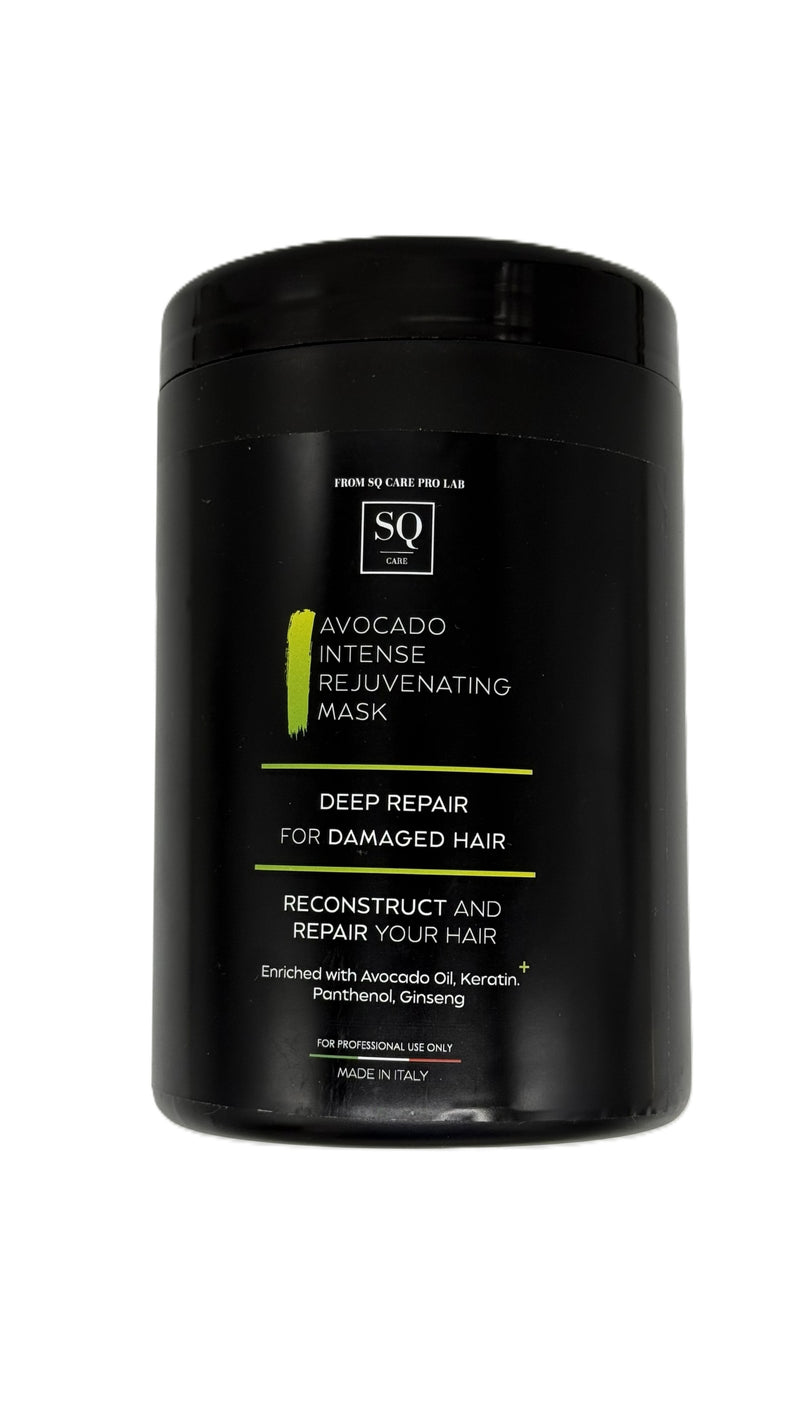SQ Care Pro Lab Avocado Intense Rejuvenating Hair Mask 33.8 fl.oz – Deep Repair for Damaged Hair – Professional Formula – Made in Italy