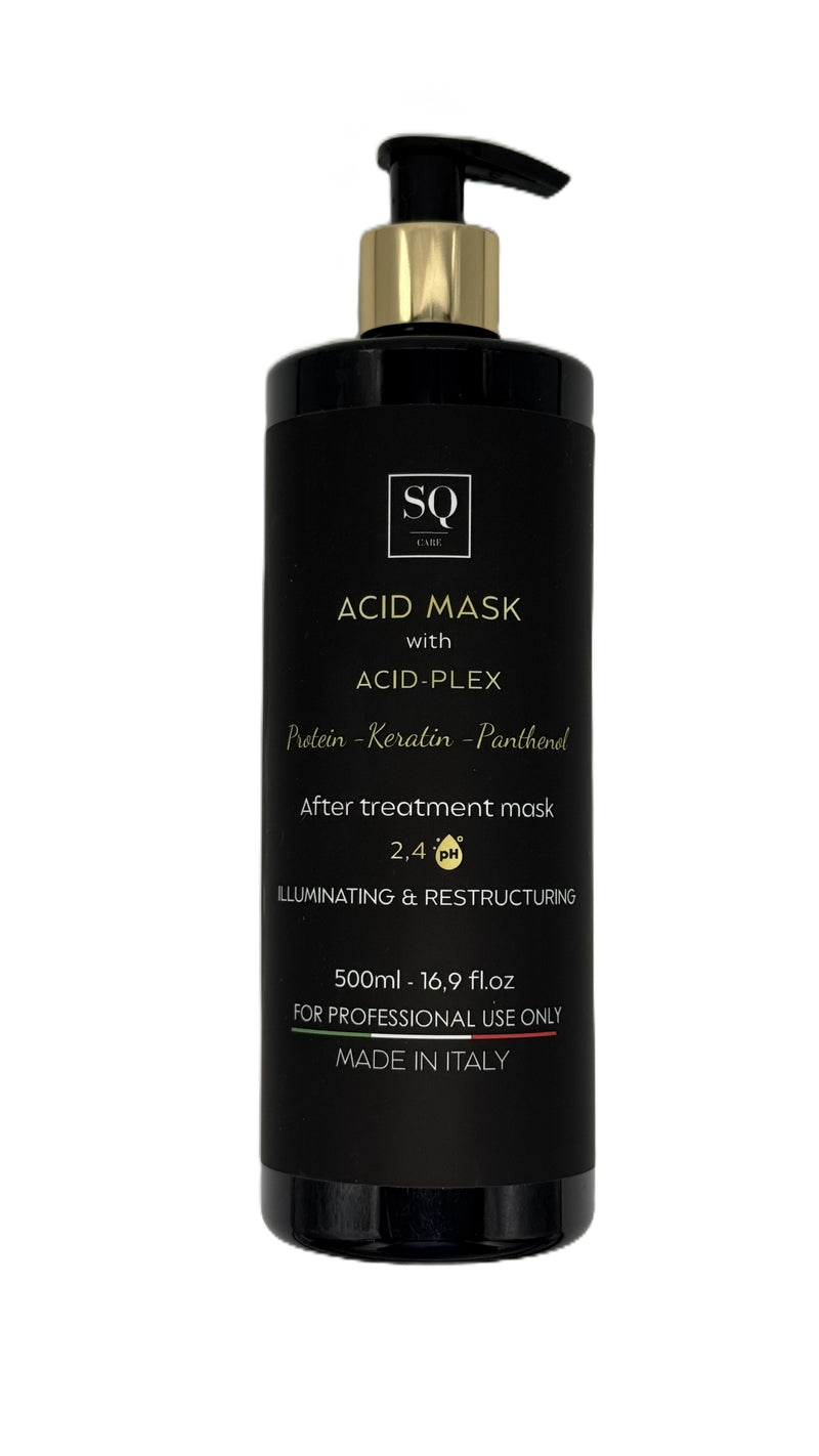 SQ Care Professional Acid Plex Protein Keratine Panthenol Hair Mask 16.9 fl.oz – Illuminating & Restructuring  – Made in Italy