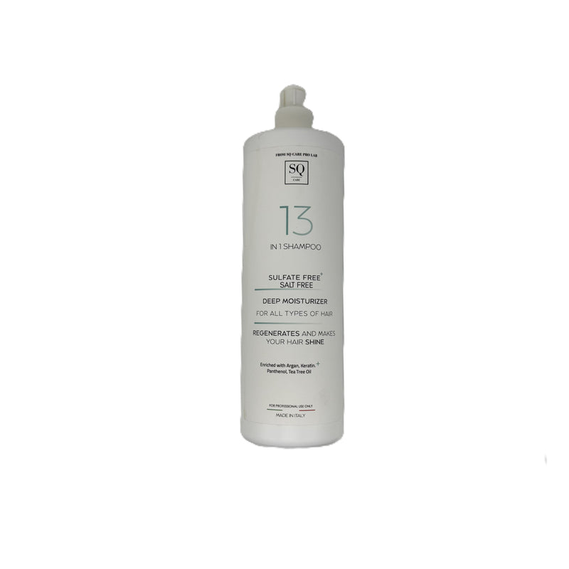 SQ Care Pro Lab 13-in-1 Professional Shampoo 33.8 fl.oz. – Sulfate & Salt Free – Made in Italy
