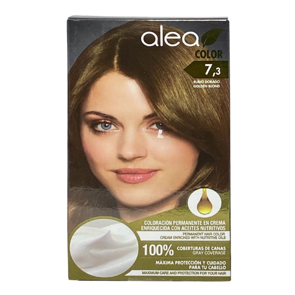 Alea Hair Color Cream Kit #7.3 Golden Blond | Permanent Hair Dye - Argan and Macadamia Oil - 100% Gray Coverage
