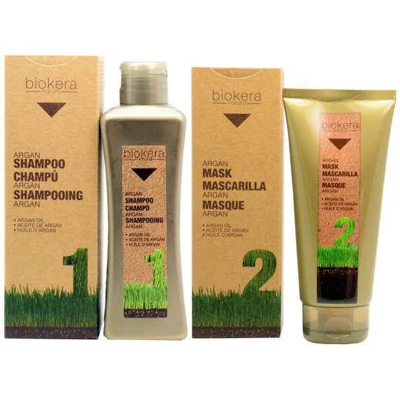 SALERM Biokera Argan Duo – Argan Shampoo 300 ml + Argan Mask 200 ml | Hydration, Shine & Repair | Natural Argan Oil + Keratin