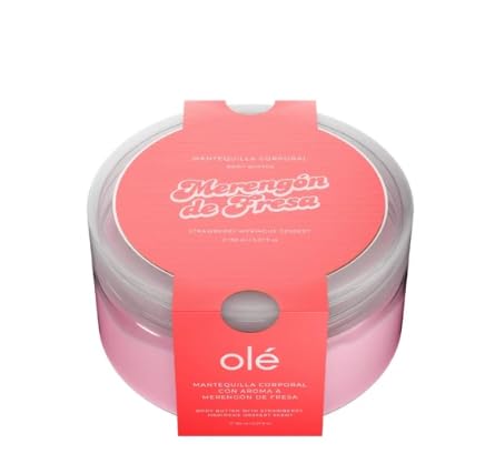 OLÉ Capilar Strawberry Merengón Body Butter, 150 ml – Hydrating & Nourishing Body Cream, Fast‑Absorbing Creamy Texture, Fruity & Creamy Fragrance