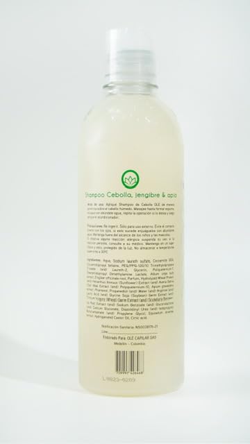 OLÉ Shampoo Onion, Ginger & Celery | Shampoo Cebolla, Jengibre, Apio | for Stronger, Thicker and Longer Hair - Soft and Shine, Growth Shampoo.