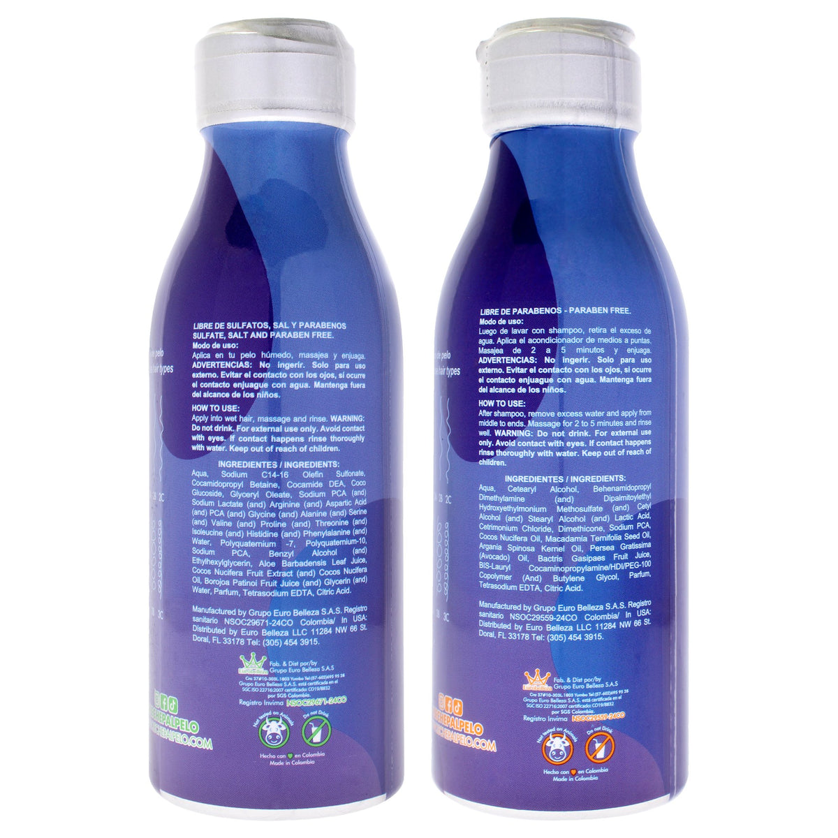 Leche Pal Pelo Intense Regenerator Kit, Shampoo and Conditioner, 2 pc