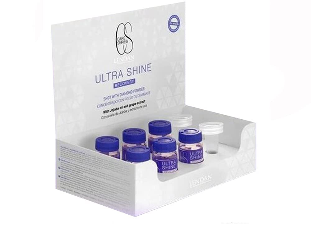 Lendan Care Series Ultra Shine Hair Recovery Shot with Diamond Powder, 6 Ampoules of 0.34fl.oz each - Concentrado con Polvo de Diamante