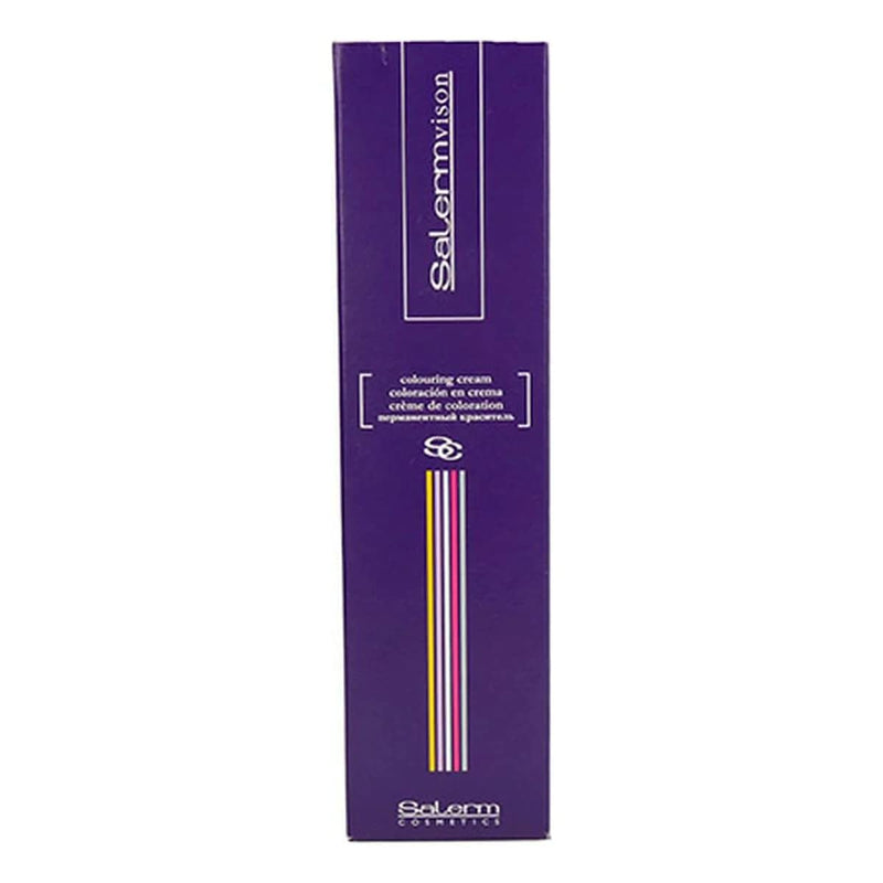 Salerm Cosmetics VISION Salermvision Permanent Cream Hair Color Dye (w/Sleek Steel Pin Rat Tail Comb) Haircolor Creme, Gray Coverage in 30 minutes (8,13 - Light Blond Irise)