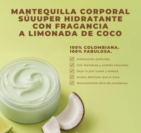 OLÉ Capilar Limonada de Coco Body Butter, 5.07 fl oz – Hydrating Body Cream, Fast-Absorbing Creamy Texture, Fresh Tropical Coconut Citrus Fragrance