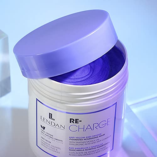 Lendan Anti-Yellow & Orange Kit, White Charge Shampoo 300ml + Re-Charge Mask 500ml