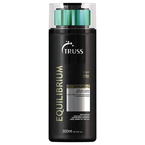 TRUSS Equilibrium Shampoo For Oily Scalp With Dry Ends - Cleans Scalp Balancing Excessive Oiliness In The Roots While Hydrating Hair Leaving It Strong And Vibrant. Prevents Split Ends & Add Shine