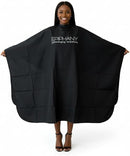 Epiphany Professional Barber & Hair Stylist Cape – Waterproof Hair Cutting Salon Cape with Adjustable Snap Closure, Lightweight Anti-Static Hairdresser Cape for Salon or Home Use, 57 x 67 in, Black