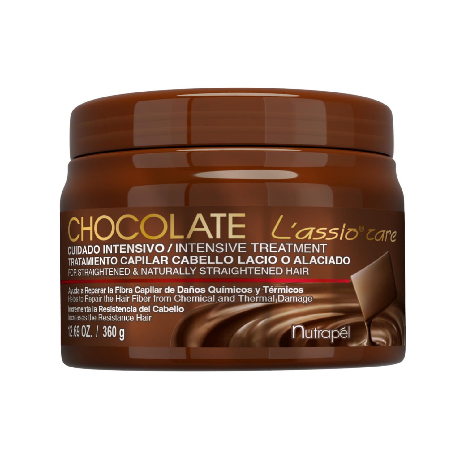 Nutrapel CHOCOLATE L´ASSIO CARE INTENSIVE ANTI-FRIZZ MASK. After Care for Keratin Treatments, 12.69 OZ.