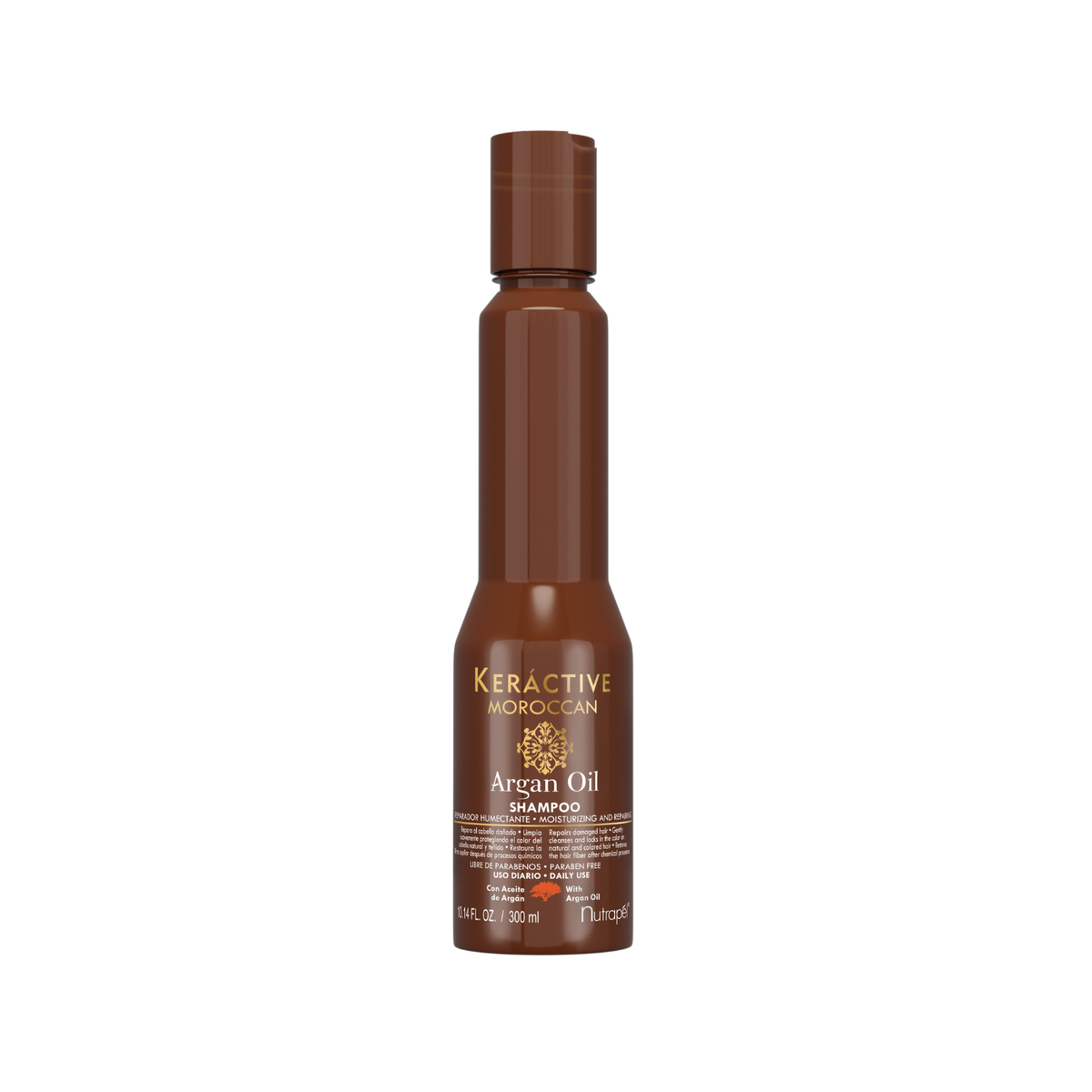 Nutrapel KERÁCTIVE MOROCCAN SHAMPOO MOISTURIZING AND REPAIRING over-proccesed hair. Color Care Shampoo