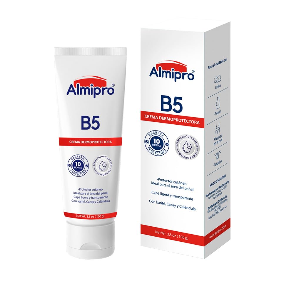 almipro B5 Dermo Protector cream. Moisturizing, repairing, protecting formula. Calendula and Cacay oil. Multi-Purpose Cream for Delicate Skin, Body, Hand Balm, Baby Safe. Soft & Clear texture. 3.5 oz