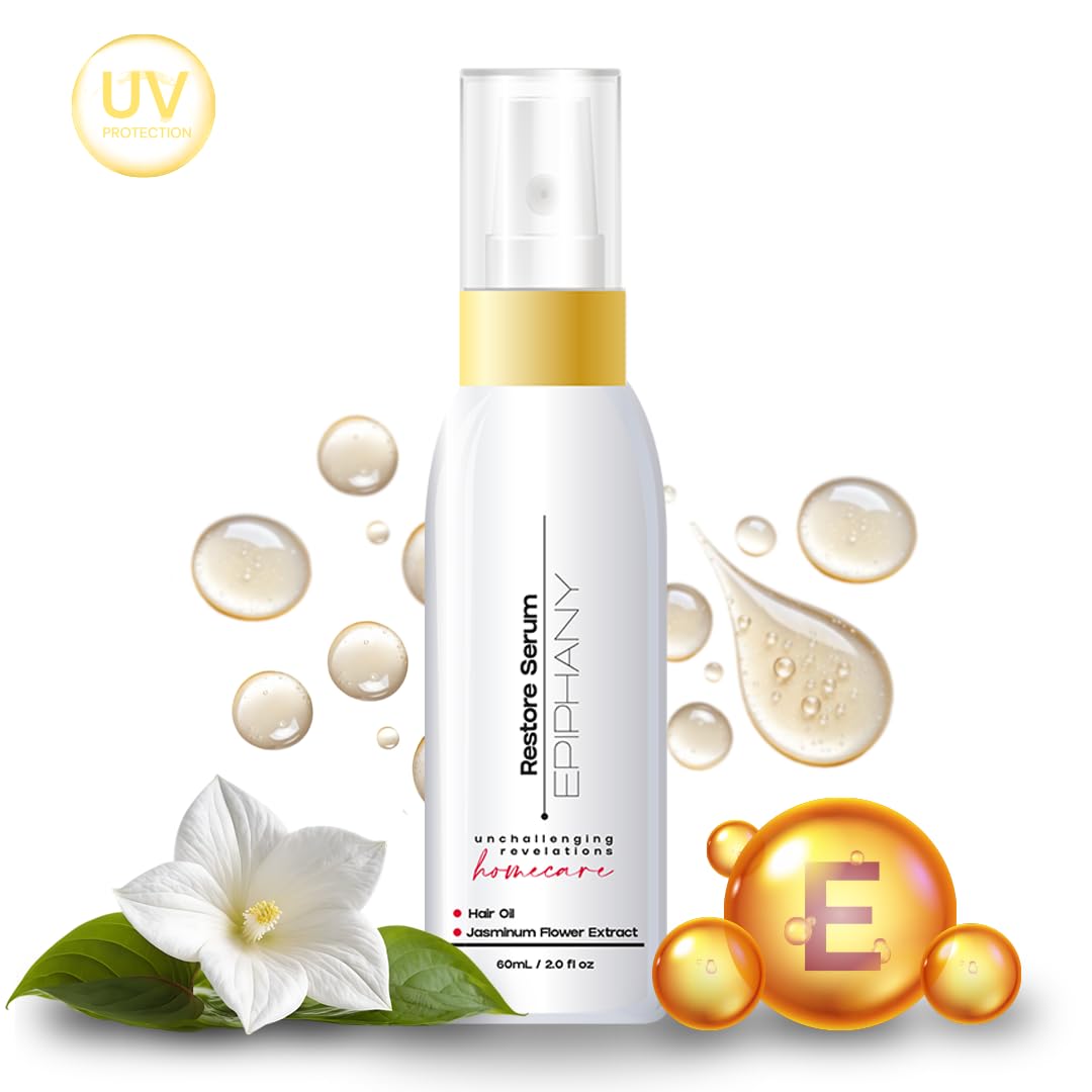 Epiphany Anti Frizz Hair Serum – Argan, Jojoba, Marula & Acai Oils | Split End Repair & Heat Protection | Intense Shine & Deep Hydration | Lightweight Formula