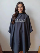 Epiphany Professional Barber & Hair Stylist Cape – Waterproof Hair Cutting Salon Cape with Adjustable Snap Closure, Lightweight Anti-Static Hairdresser Cape for Salon or Home Use, 57 x 67 in, Black