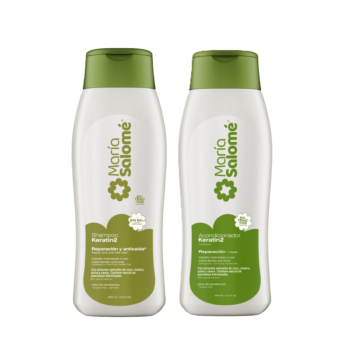 Maria Salome Keratina2 Hair Repair and Loss Prevention Kit of Shampoo 13.5 fl.oz. - Conditioner 13.5fl.oz.
