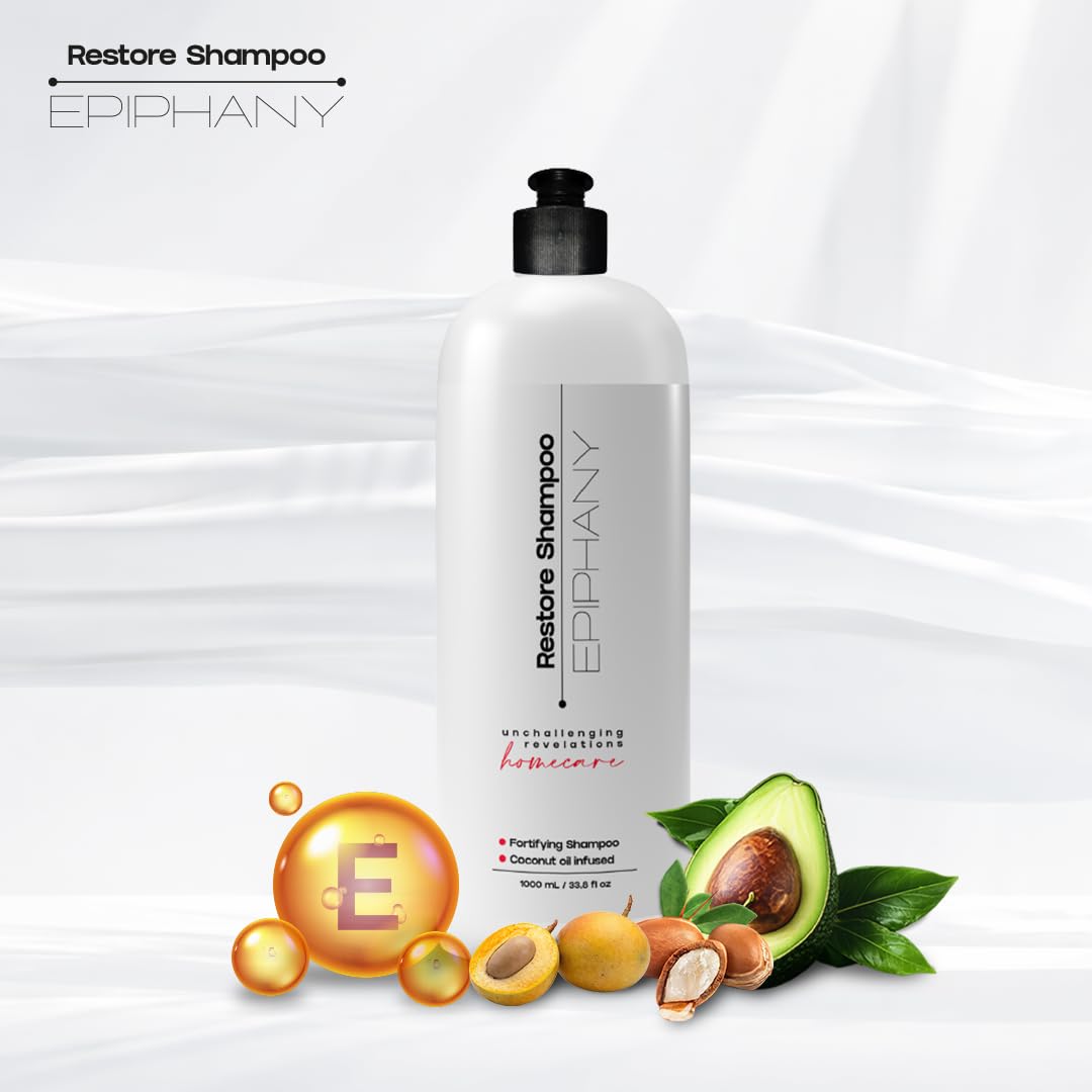 Epiphany Sulfate Free Shampoo – Hydrating Repair for Color Treated & Chemically Processed Hair | Coconut, Avocado & Argan Oil | UV Protection | Daily Use