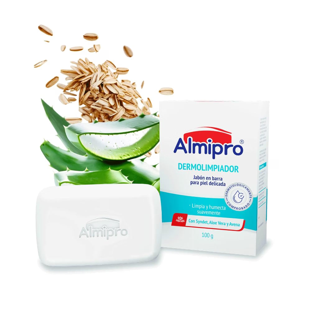 ALMIPRO - Face & Body Cleanser Bar Soap-Free Syndet with Oatmeal & Aloe Vera for Delicate Skin Gentle Wash Bar for All Skin Types 3.5 oz Bars, Pack of 3