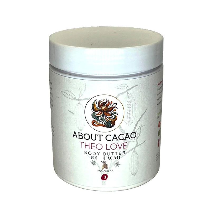 AboutCacao Theo Love Body Butter, 8 oz, 100% Cacao