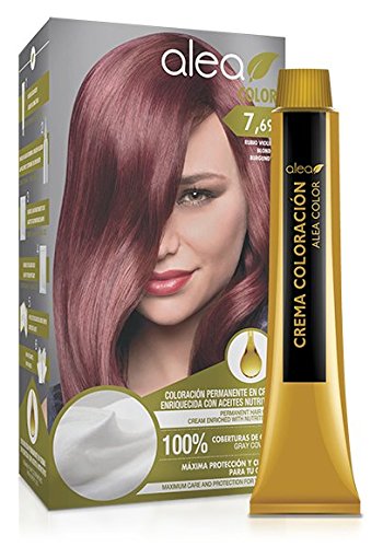 Alea Hair Color Cream Kit #7.69 Violin Blonde Color | Permanent Hair Dye - Argan and Macadamia Oil - 100% Gray Coverage
